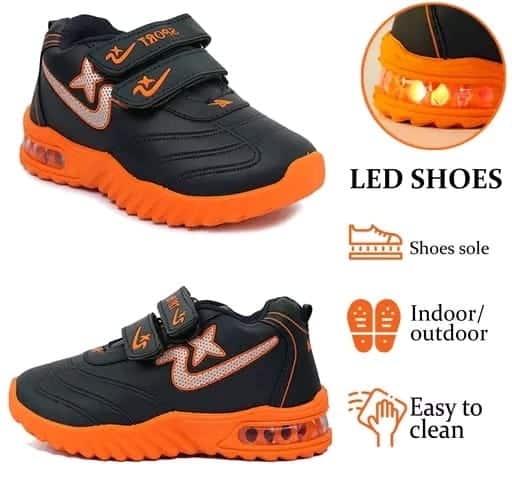 Black and orange shoes for kids